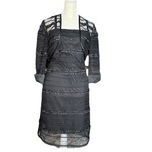R&M Richards Collection Ladies 2 Pcs Black Dress & Jacket Set Sz 6P RARE VINTAGE